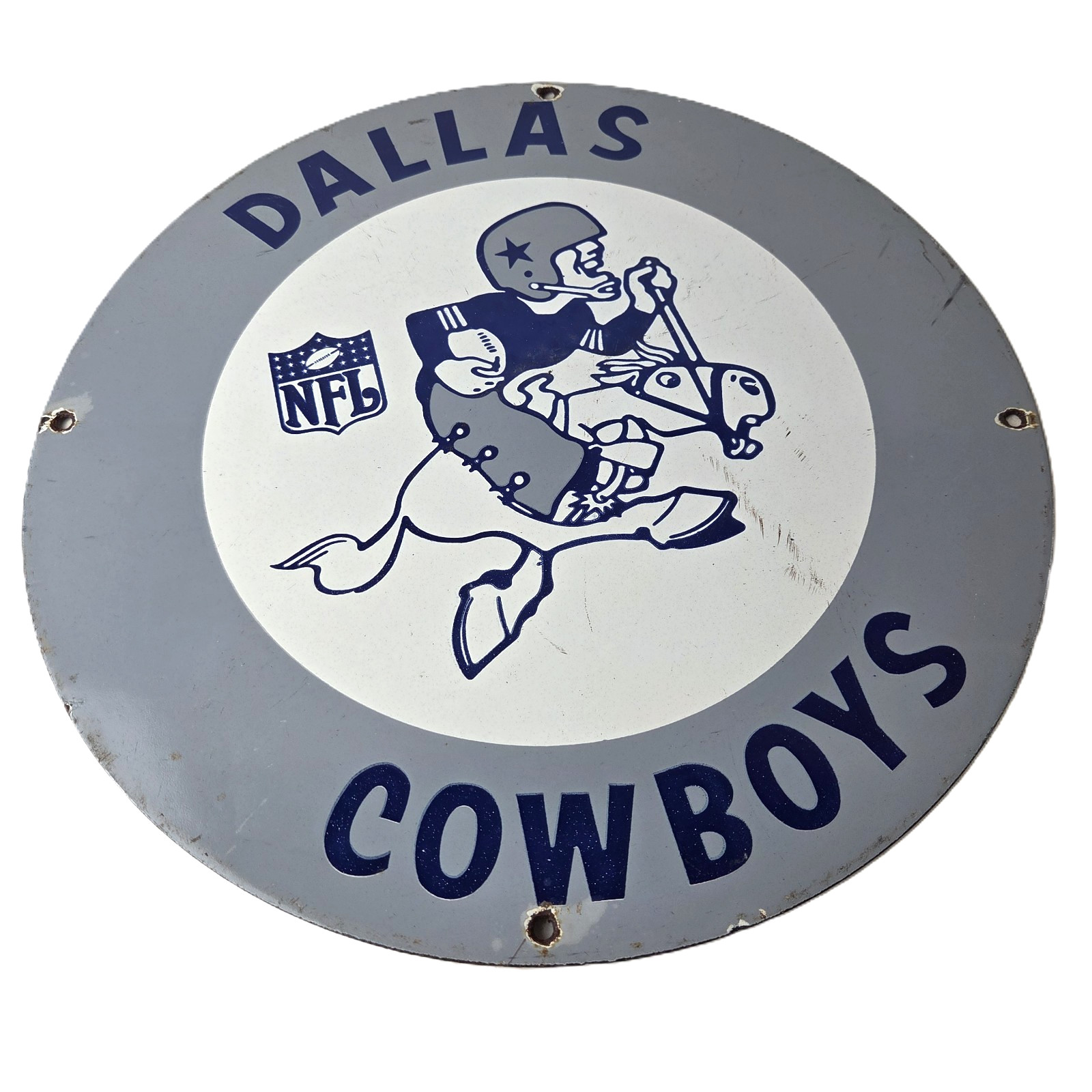 Vintage Dallas Cowboys Porcelain Sign - Football NFL Gas Pump Service Sign