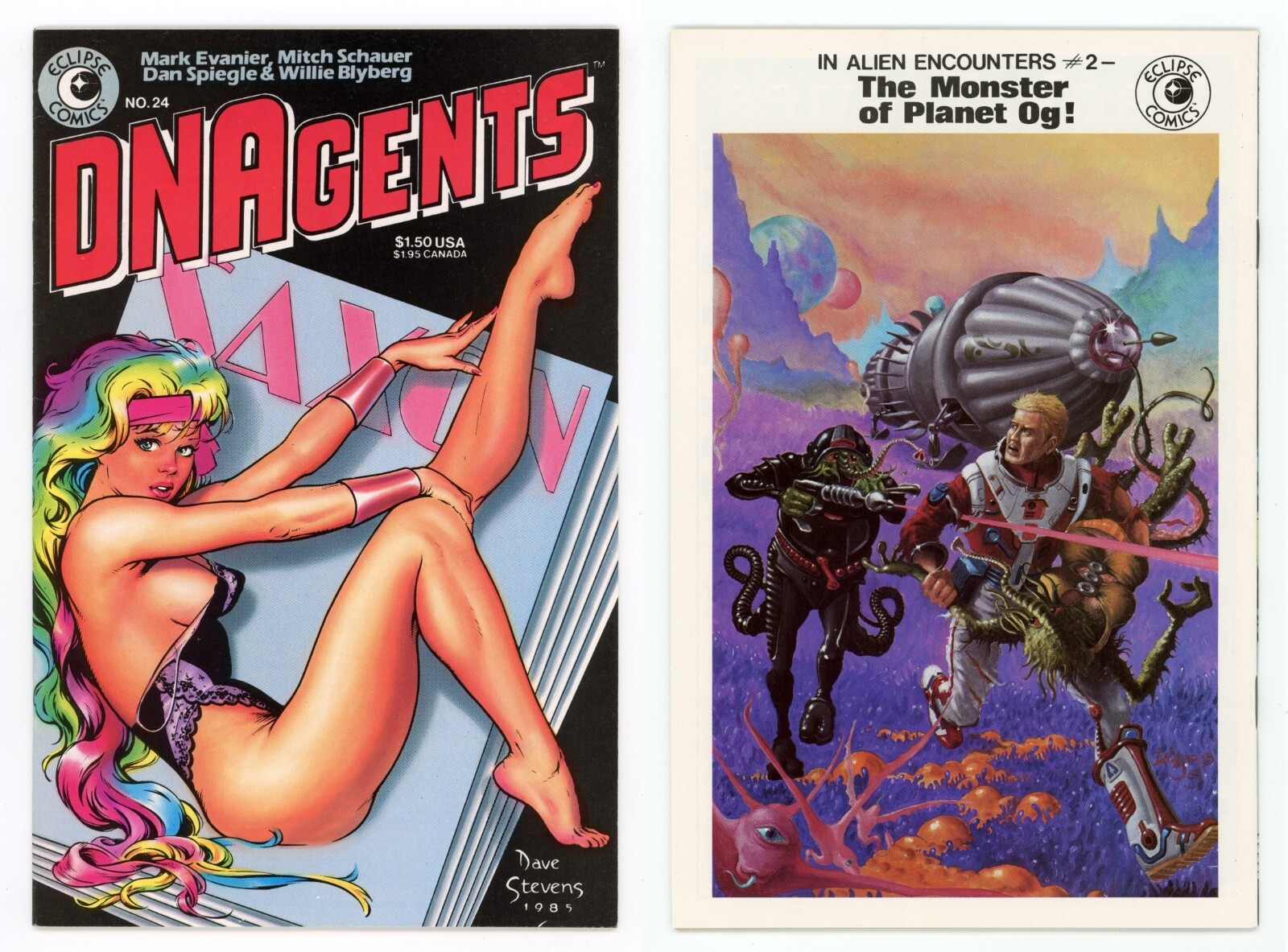 DNAgents #24 (VF 8.0) 1985 Eclipse Comics Dave Stevens Cover Rainbow Crossfire