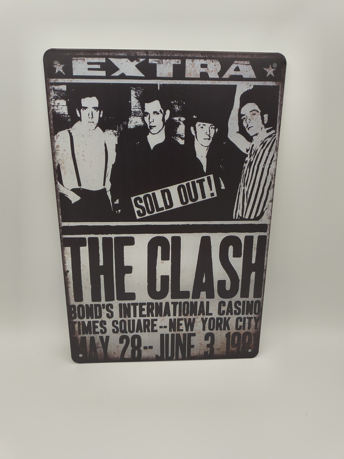 The CLASH / Tin Metal Rustic Sign 8 in x 12 in / Sealed NEW