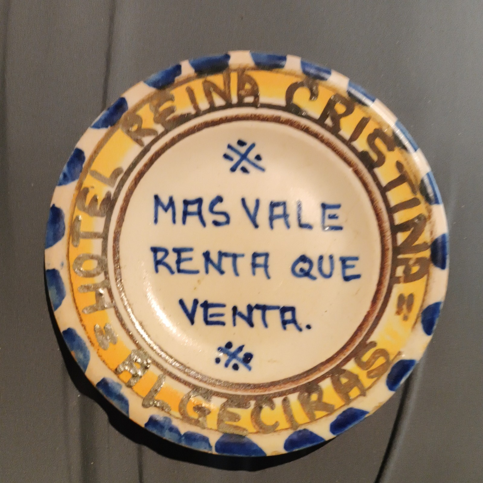 Vintage Spanish Quotes Decorative Plates 5.25”D  Hand Painted Folk Art  Spain