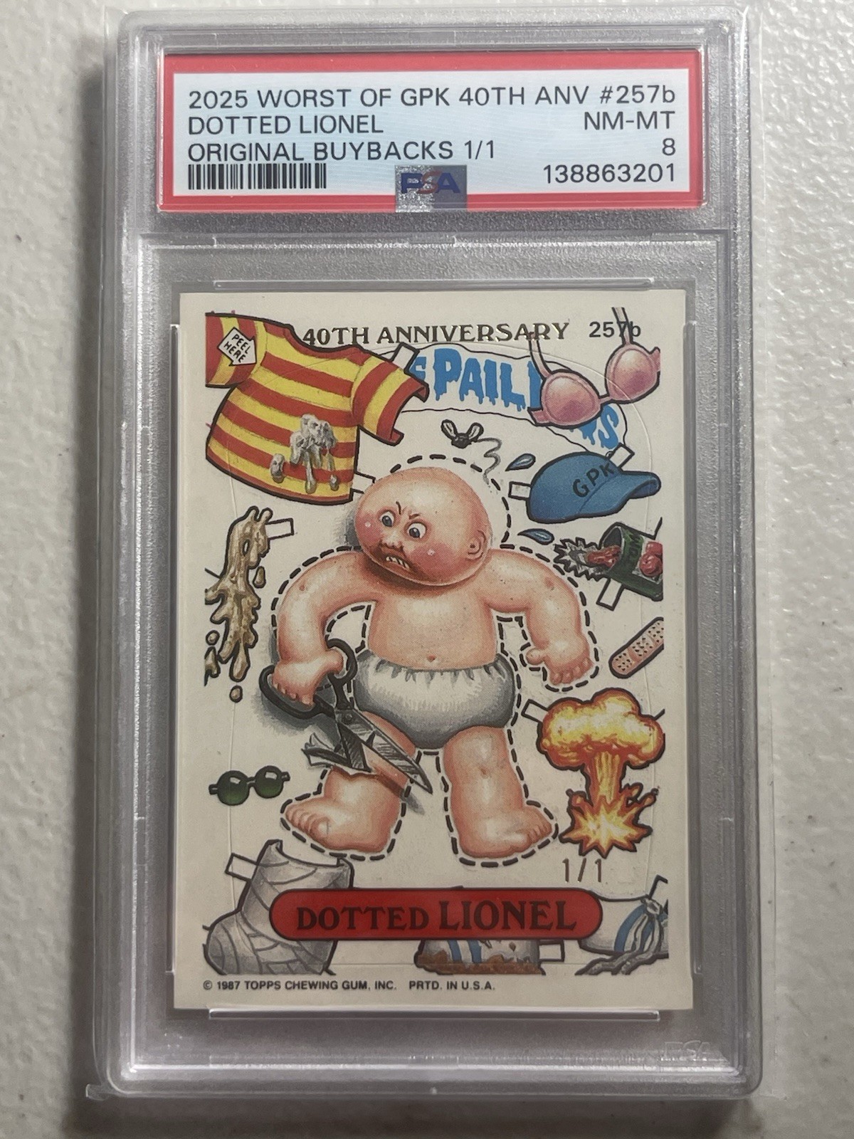 2025 topps worst of gpk 40th anniversary DOTTED LIONEL 1/1 PSA 2025 topps worst of gpk 40th anniversary DOTTED LIONEL 1/1 PSA