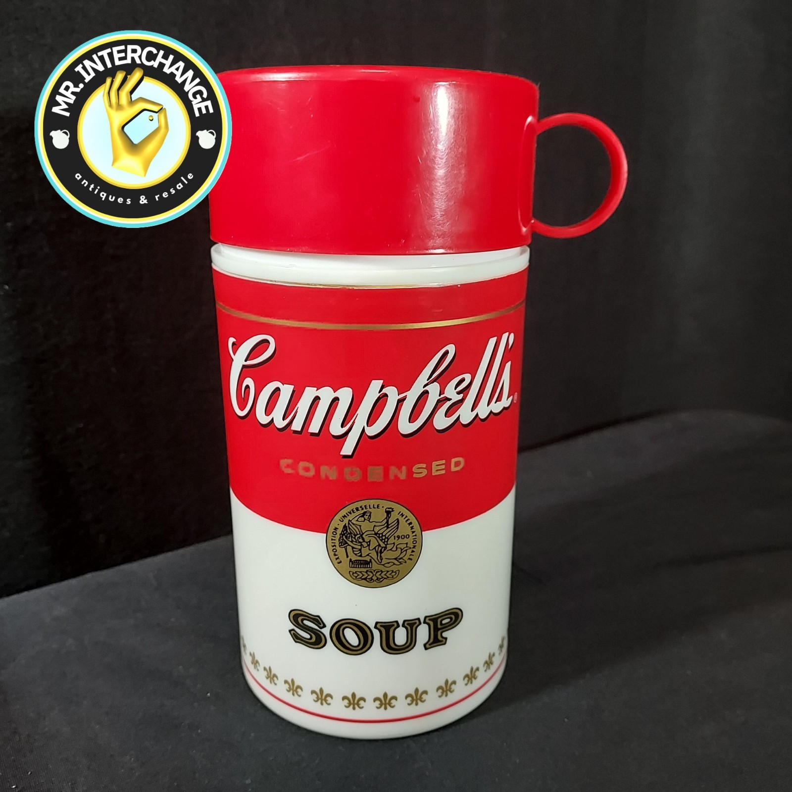 Vintage 1998 Campbell\'s Soup Can-Tainer 11.5oz Insulated Thermos w/ Cup