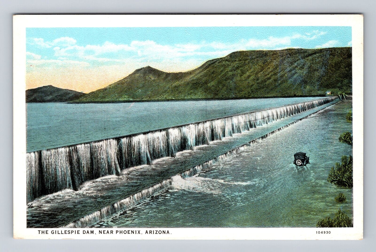 Phoenix AZ-Arizona, The Gillespie Dam, Antique, Vintage Postcard
