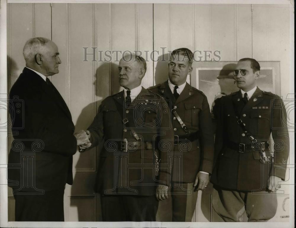 1931 Press Photo Gen Ely, Col Wm Naylor,Maj J Dalton,Lt Eichelsdorfer