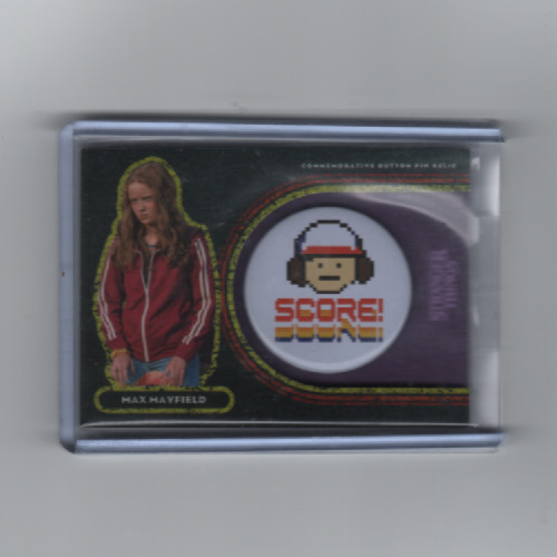 STRANGER THINGS WELCOME TO THE UPSIDE DOWN MAX MAYFIELD BUTTON PIN CARD #/25