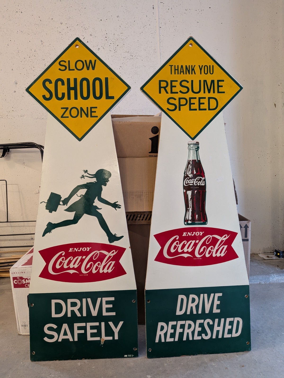 Vtg 1960\'s Coca-Cola school zone sign