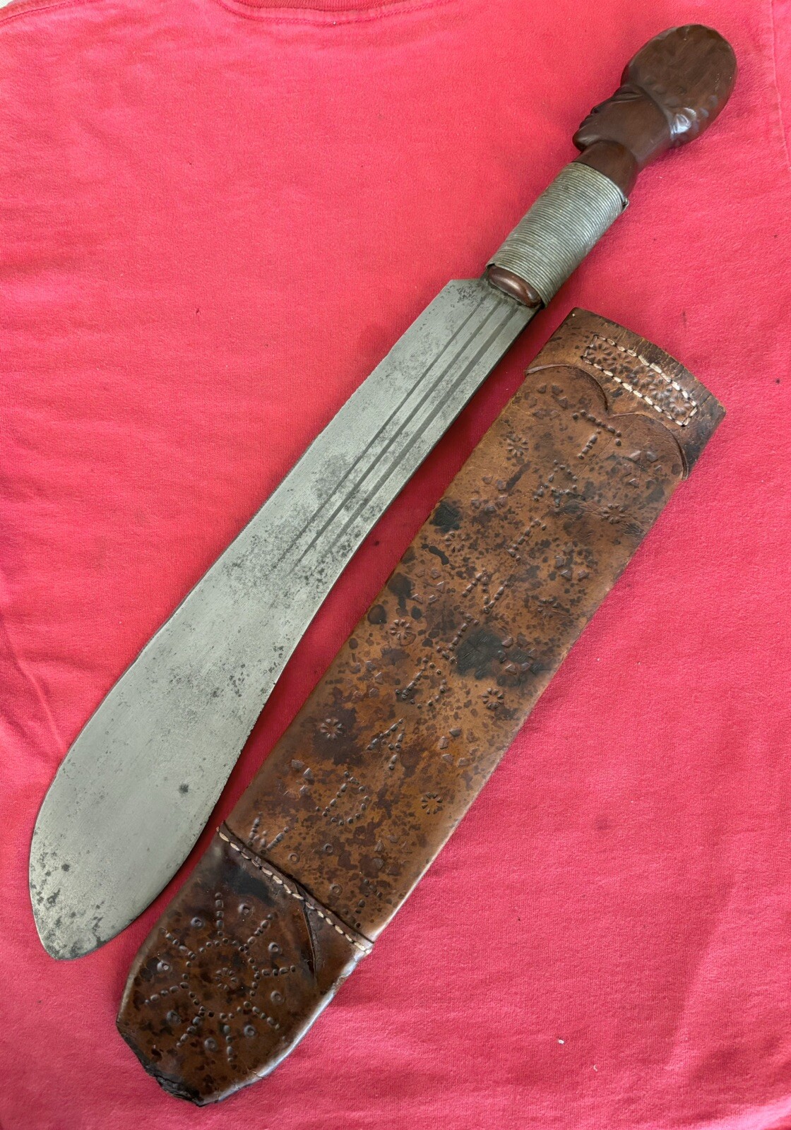 ROBERT MOLE & SONS VINTAGE 1950’S WOOD “HEAD” CARVED MACHETE - B335 ENGLAND