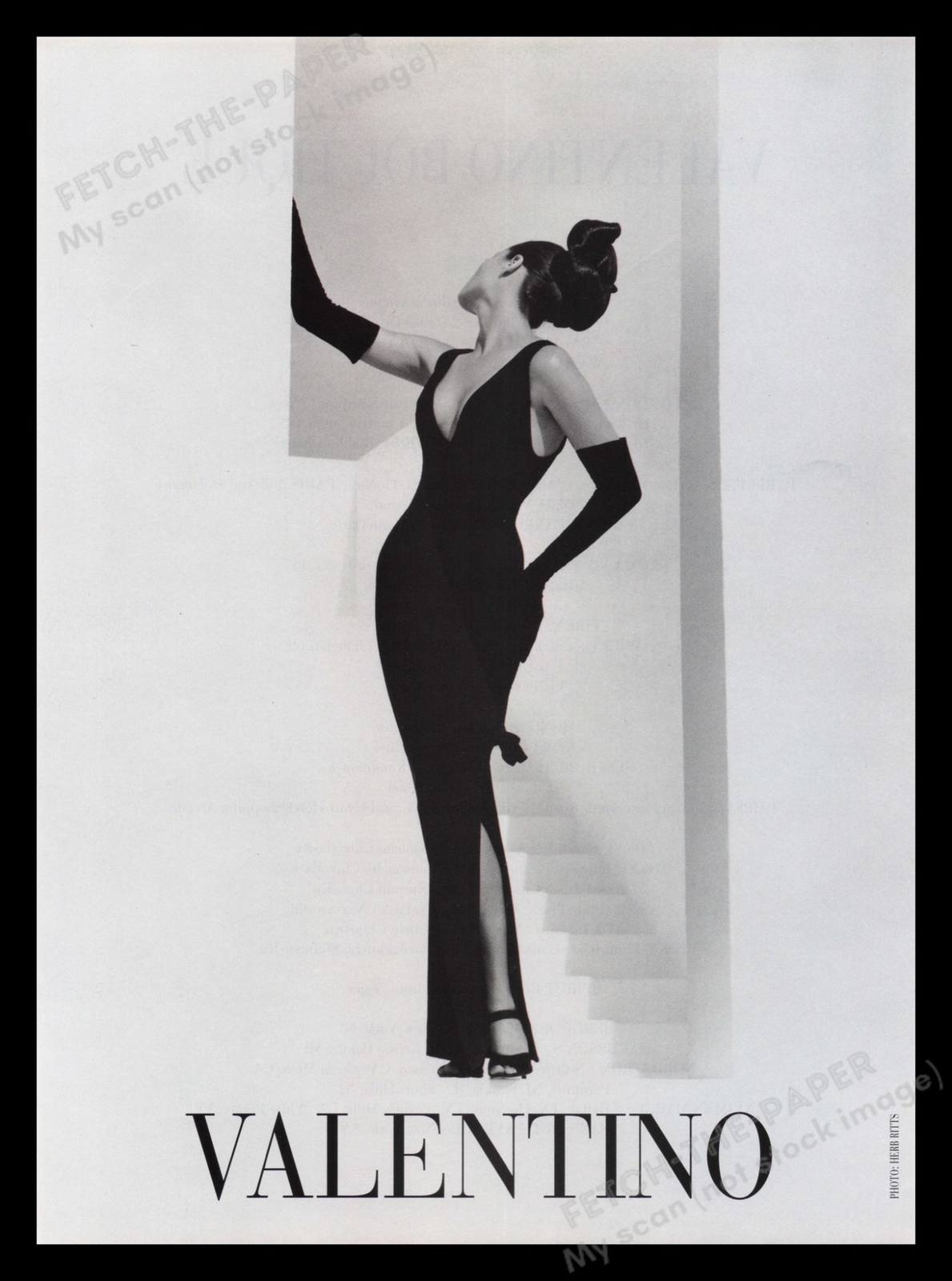 Valentino 1990s Print Advertisement 1995 Christy Turlington Standing in Doorway Valentino 1990s Print Advertisement 1995 Christy Turlington Standing in Doorway