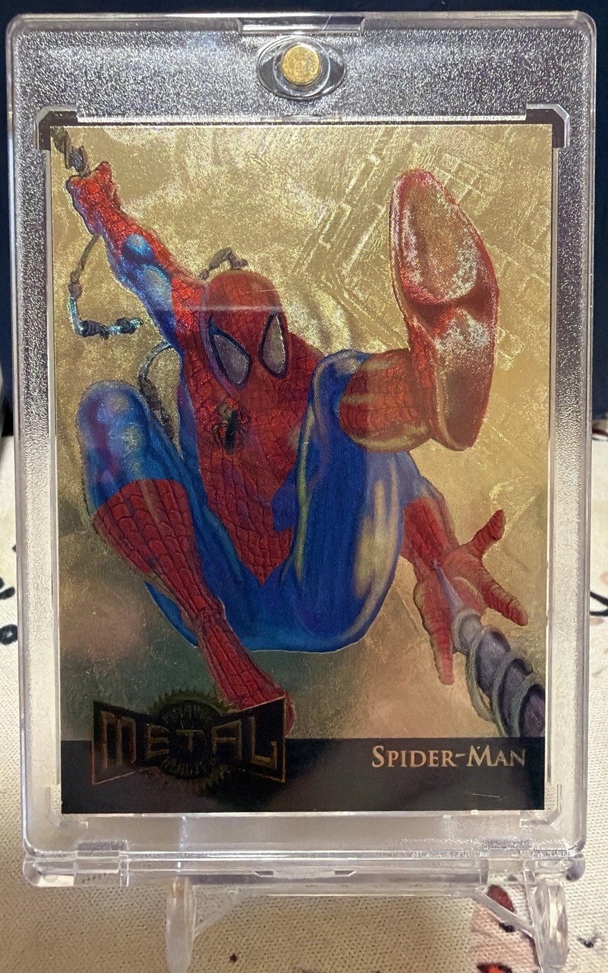 1995 Marvel Metal Spider-Man Gold Blaster #12 Rare Vintage Parallel Card🔥🔥