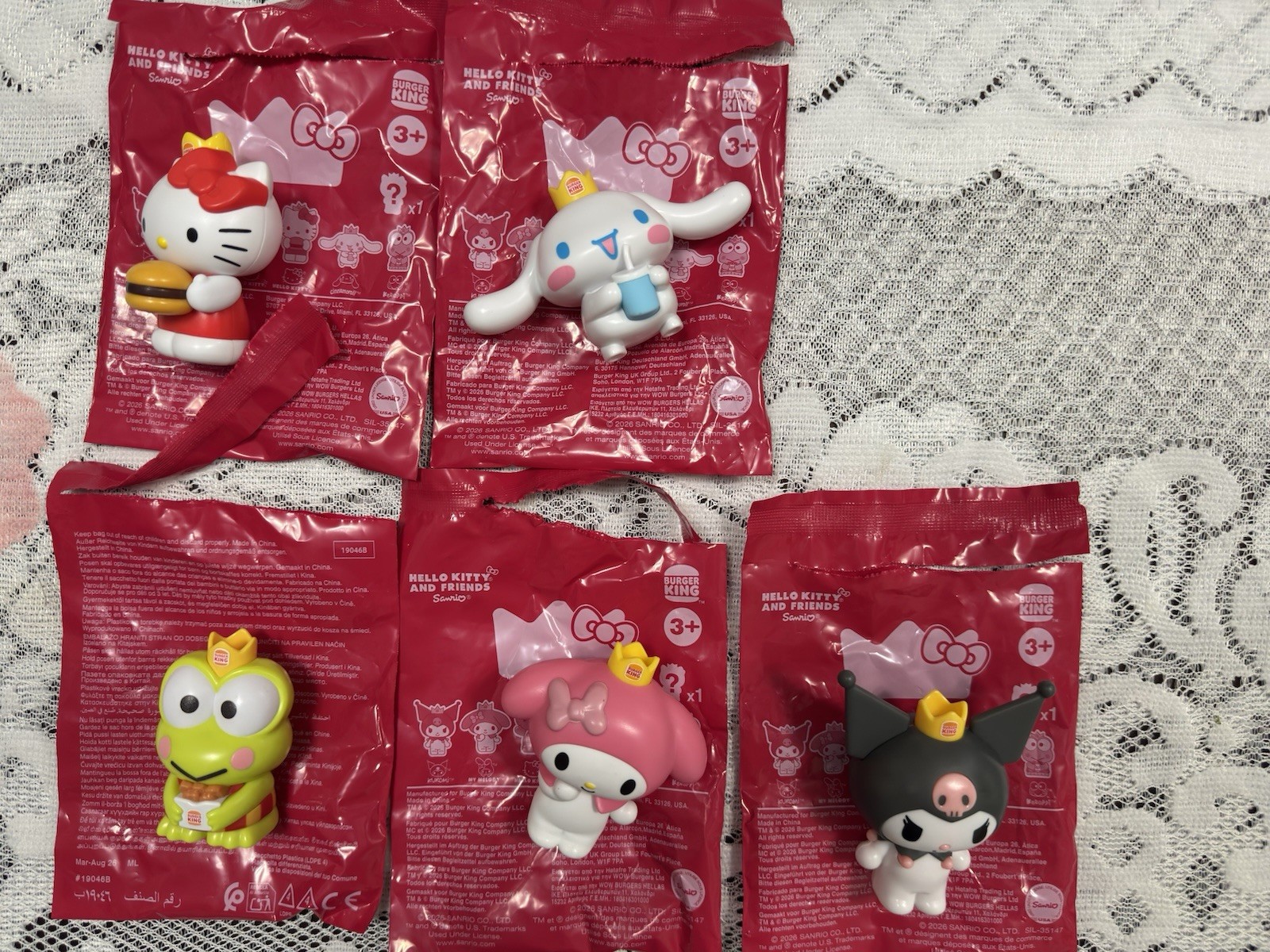HELLO KITTY Set Of 5 Burger King Figs( Opened Packs) HELLO KITTY Set Of 5 Burger King Figs( Opened Packs)