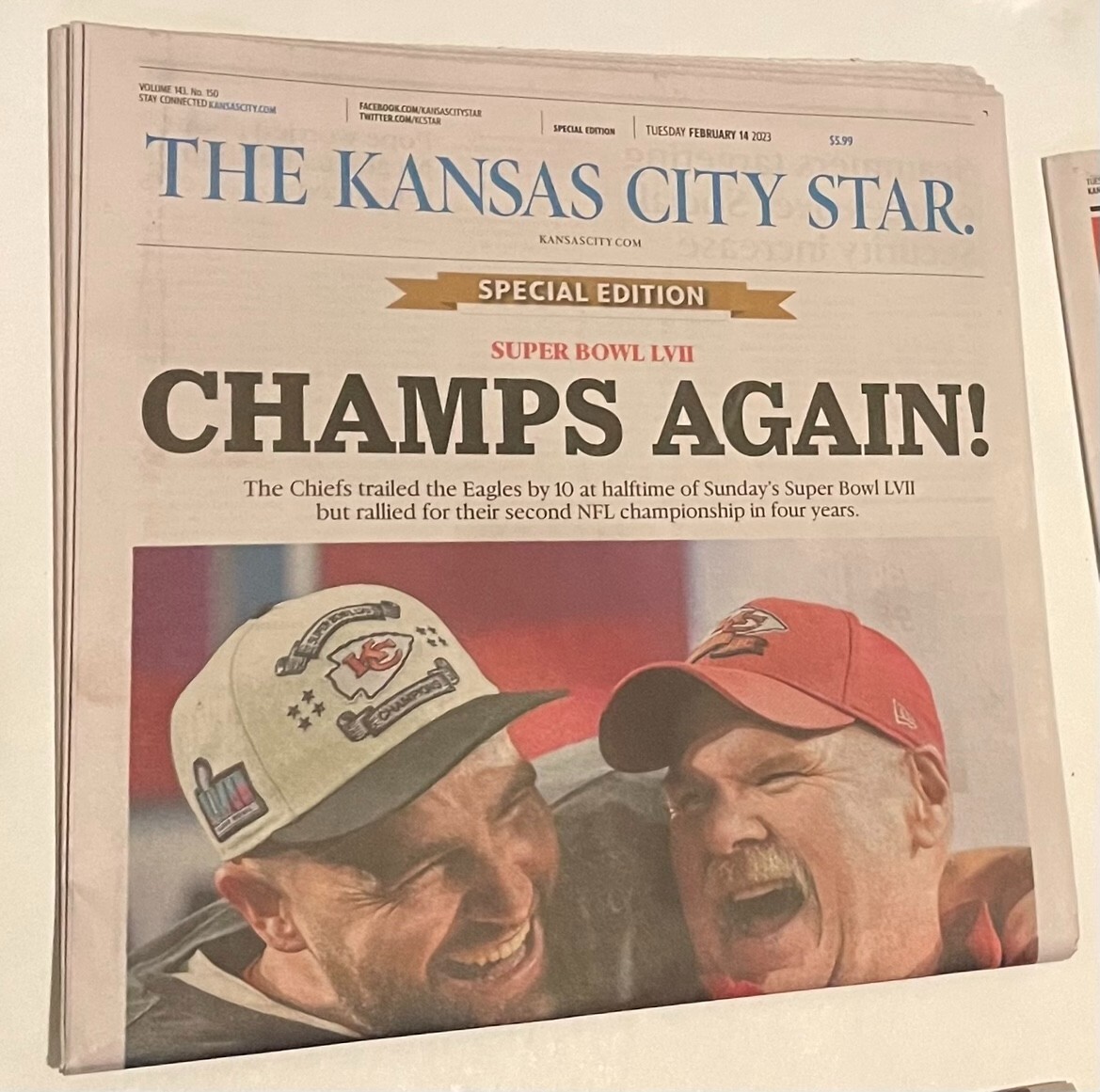 Kansas City Star Newspaper Super Bowl LVII 57 Champs KC Chiefs SPECIAL EDITION Kansas City Star Newspaper Super Bowl LVII 57 Champs KC Chiefs SPECIAL EDITION