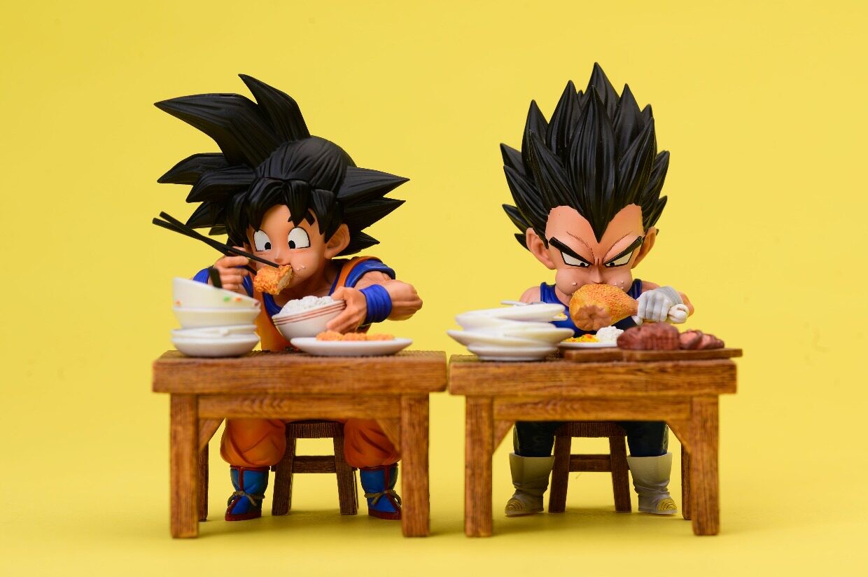 League Studio Son Goku Vegeta Eating Resin Figurine WCF Model in stock