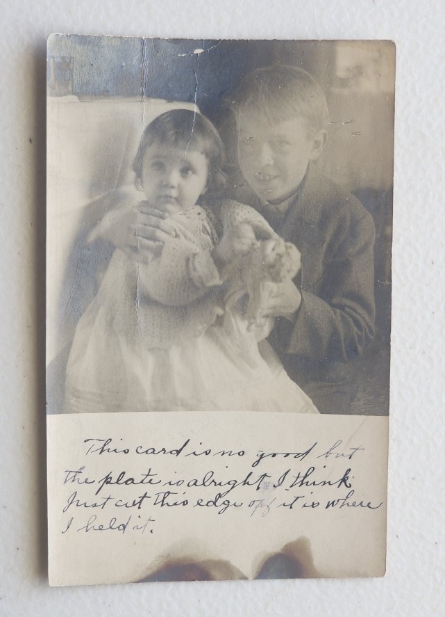 1908 Real Photo Children Portrait Savoy, Illinois RPPC Old Postcard