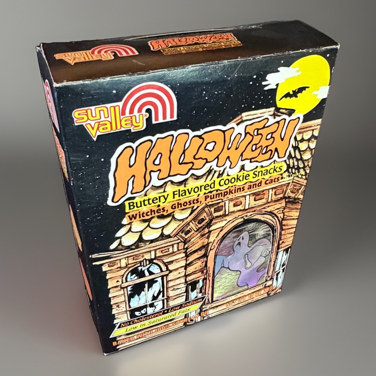 Vintage 1991 Sun Valley Halloween Buttery Flavored Cookie Snacks Hologram Box
