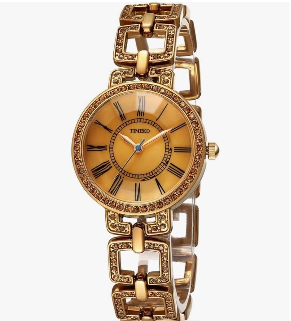 TIME100 W50220L Ladies Wristwatch Coffee Crystal Unused
