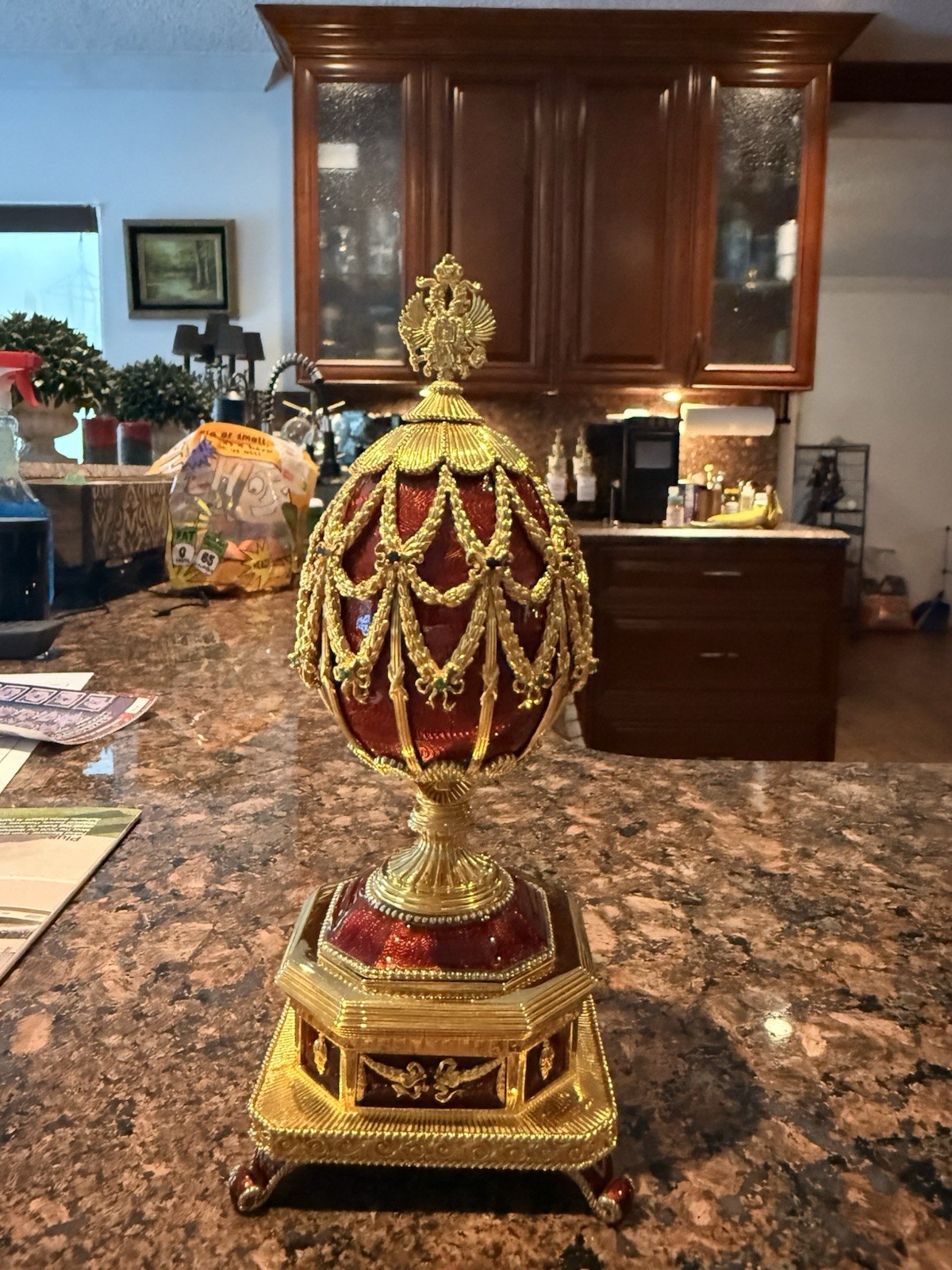 The Franklin Mint House of Fabergé.  glares are not damage red enamel is perfect