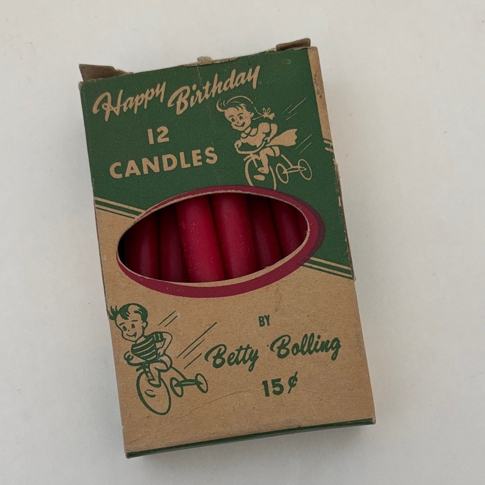 Rare 1950's Vintage Betty Bolling Ephemera Happy Birthday Candles Collectible