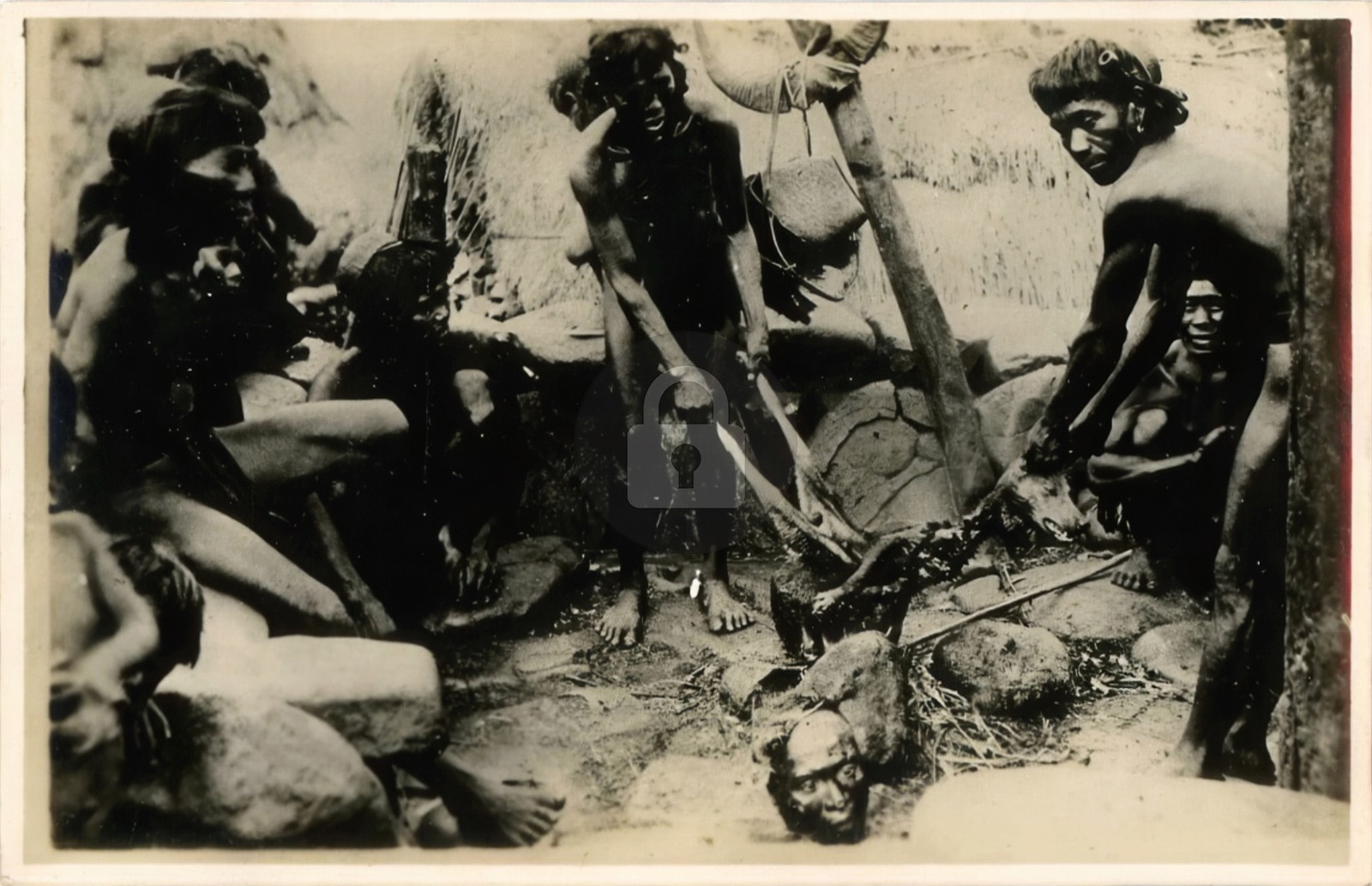 1920s Philippines Cannibalism Headhunters RPPC Photo Postcard COPY