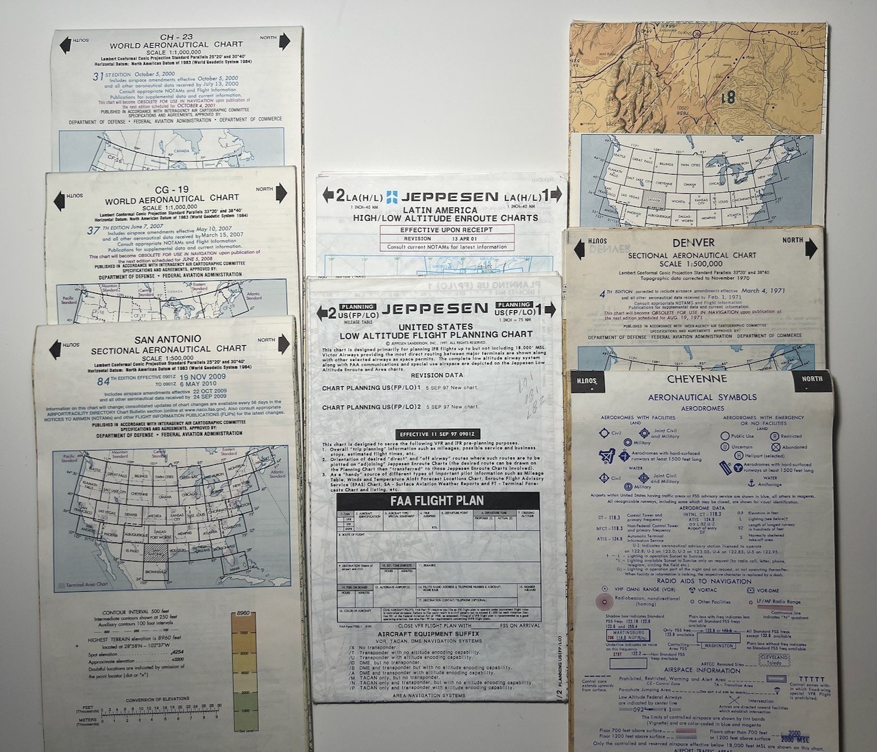 Lot US Sectional Aeronautical & Low Altitude Charts Aviation Maps Aircraft Plane