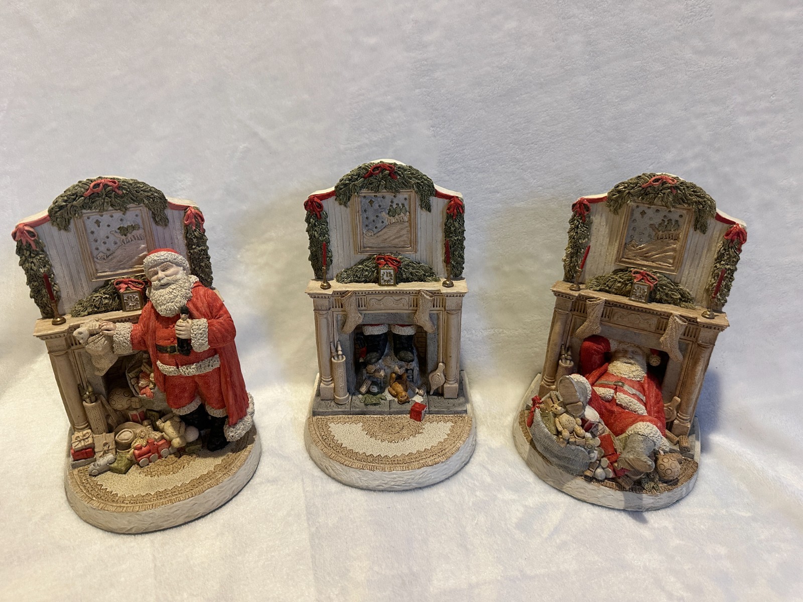 NIB 3pc 1988 Welcome Father Christmas John Hine Janet King Santas