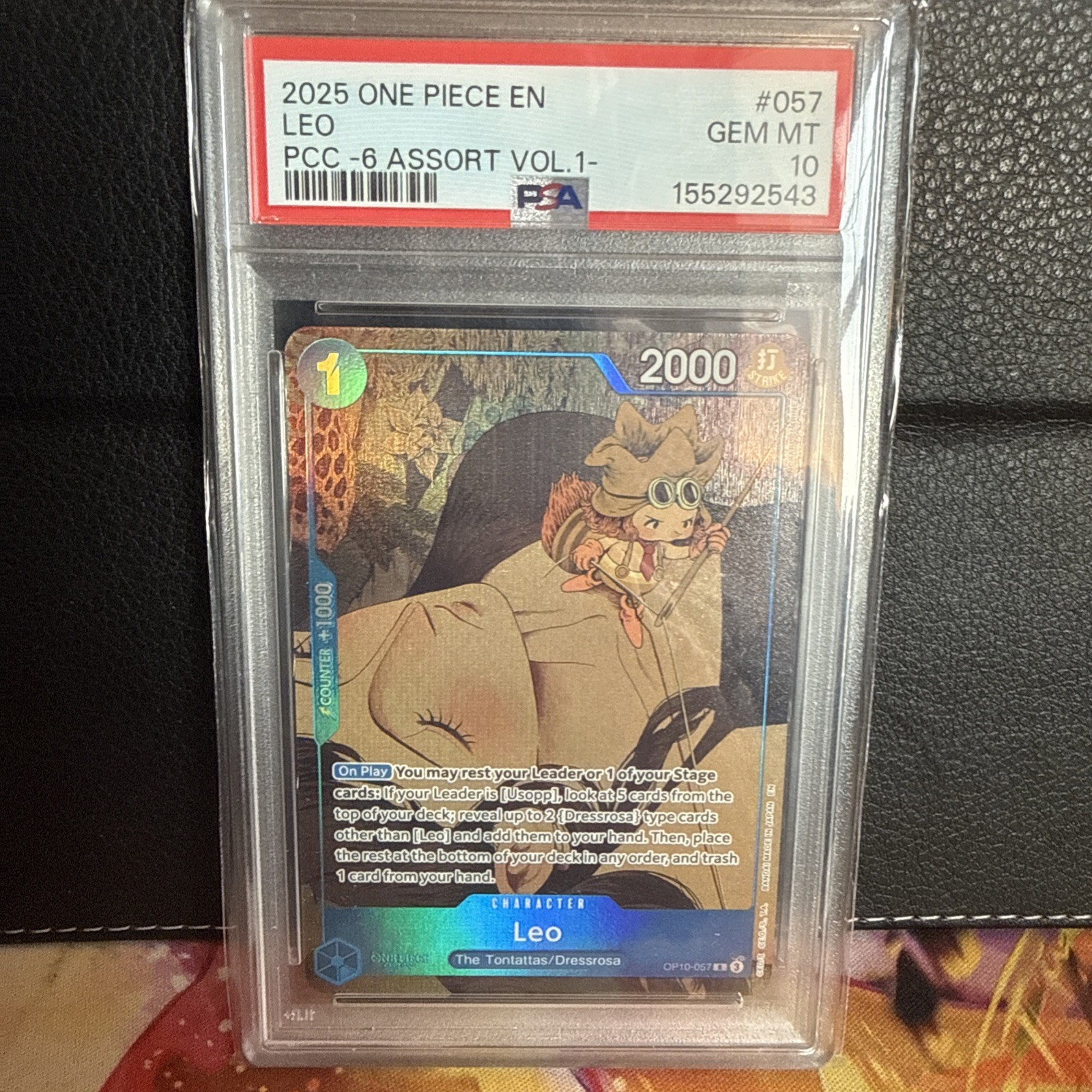 2025 ONE PIECE OP10-057 PREMIUM CARD COLLECTION VOL 1 LEO PROMO PSA 10