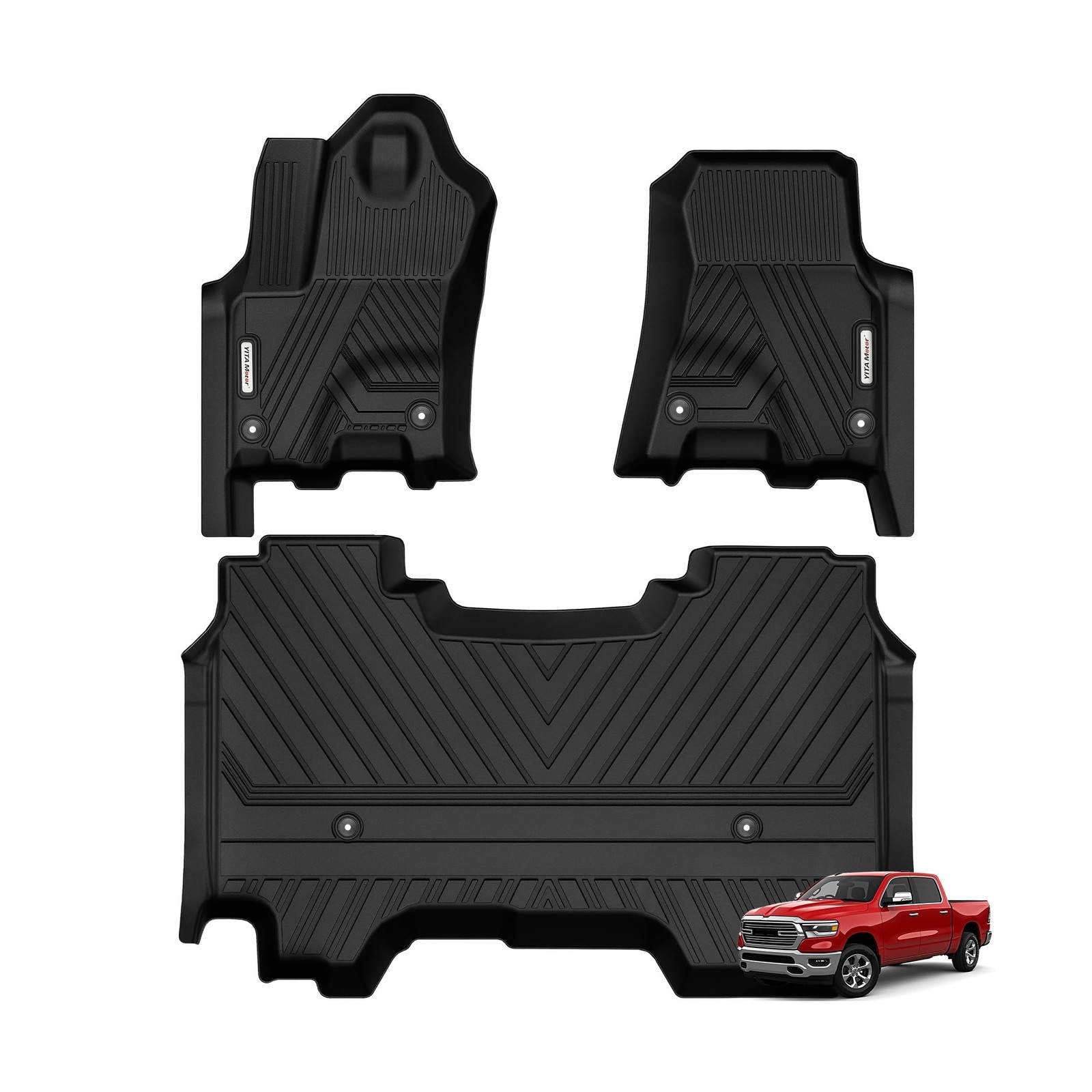 YITAMOTOR Floor Mats Fit for 2025-2026 RAM 1500 Crew Cab w/o Rear Under-Seat ...
