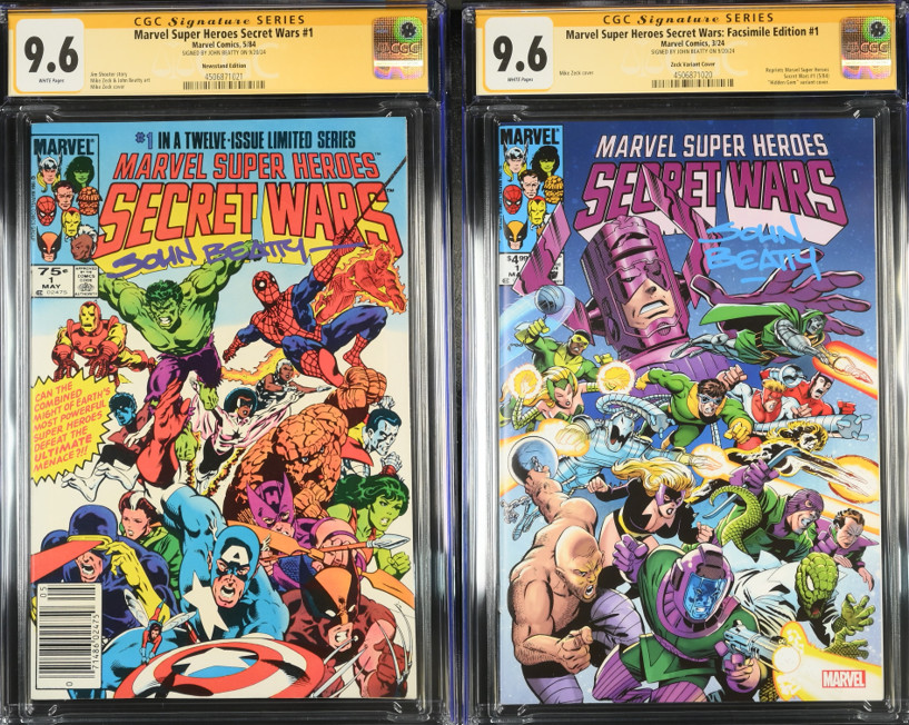 CGC 9.6 SS SECRET WARS #1 SET NEWSSTAND & HIDDEN GEM 1:50 MIKE ZECK JOHN  BEATTY