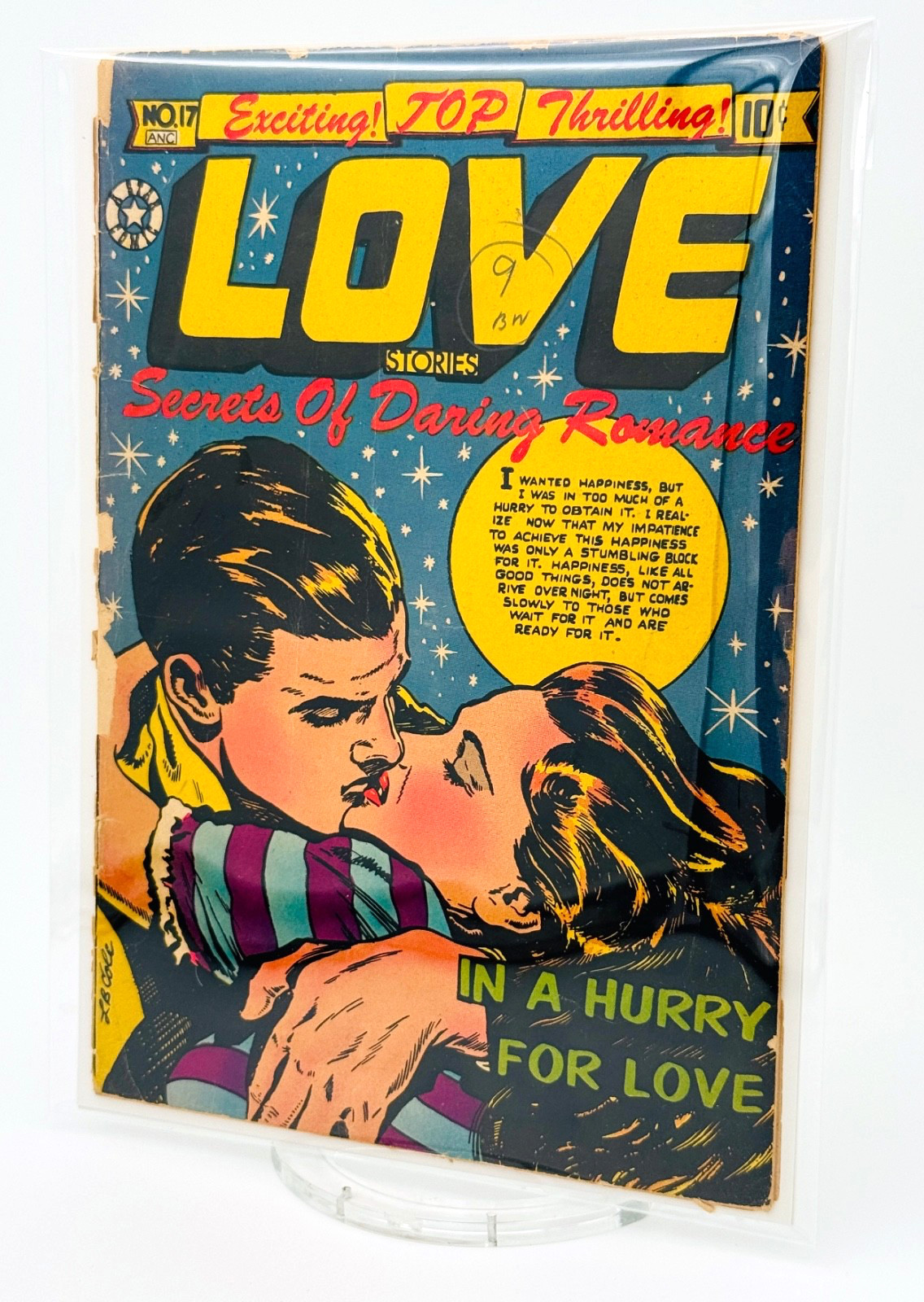TOP LOVE STORIES #17 (1954 Star Pub) L.B. COLE COV -  RARE GOLDEN-AGE GHOST BOOK