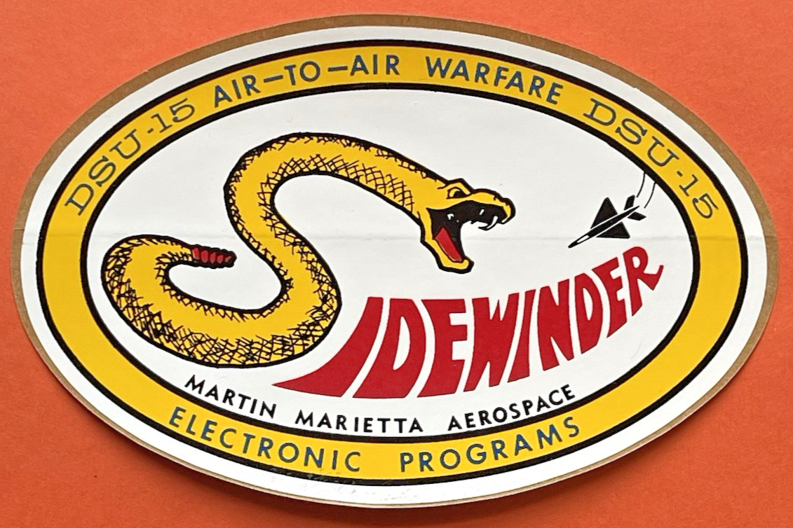 VTG SIDEWINDER MISSILE STICKER AEROSPACE AIR TO AIR WARFARE VIPER SNAKE Rare 1