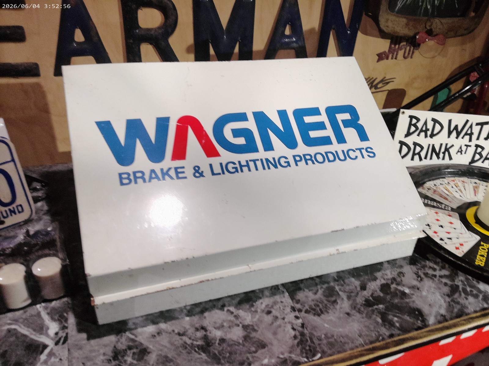 VTG Wagner Headlight AUTO Lightbulb SHOP Display Cabinet SERVICE STATION Gas Oil