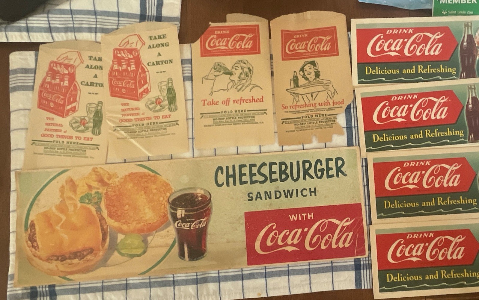 Vintage Coca Cola Advertising Paper Lot 1940s 1951 1957 Sprite Boy Sign Sleeve