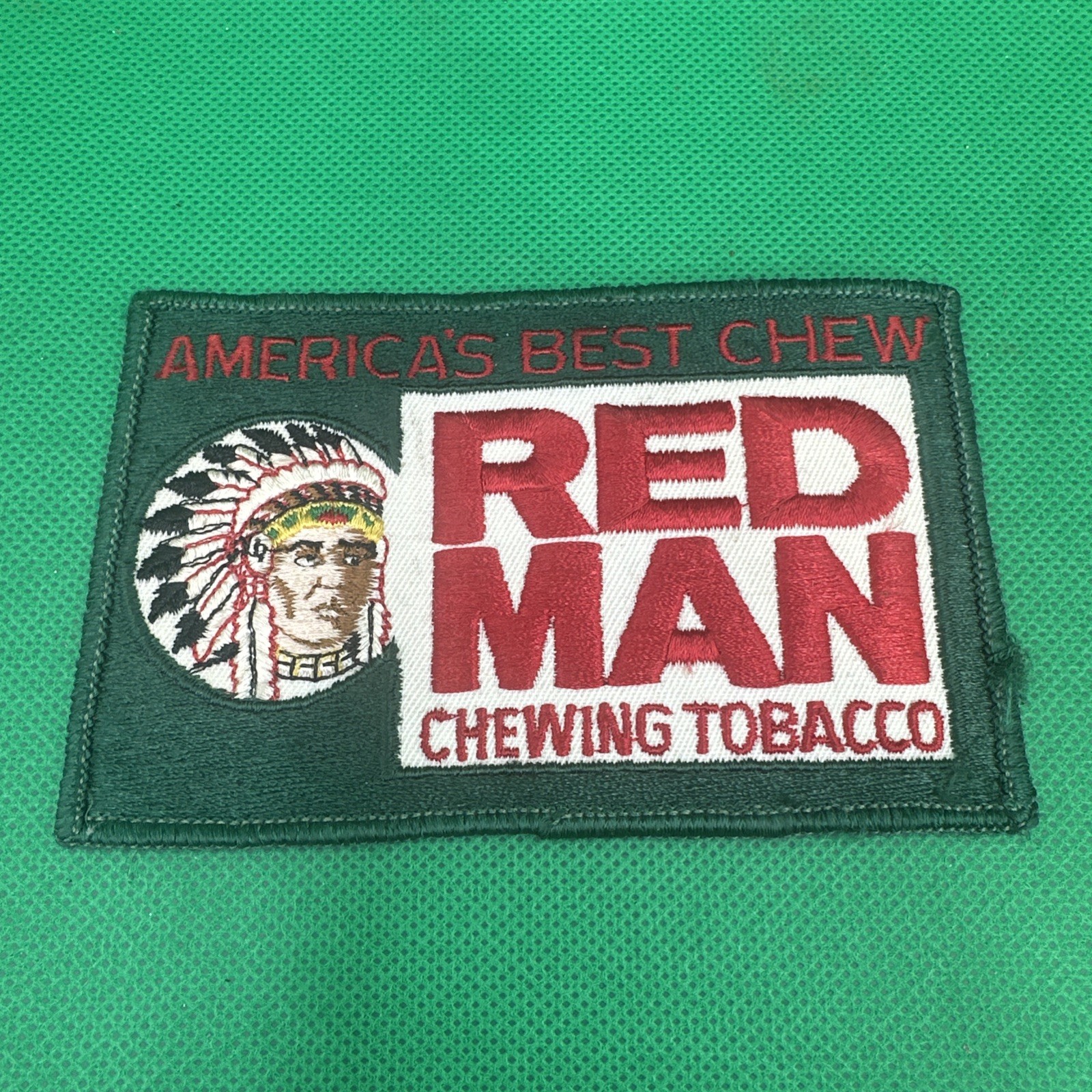 VTG RED MAN CHEWING TOBACCO PATCH 1980\'S AMERICA\'S BEST CHEW 5” UNUSED Rare