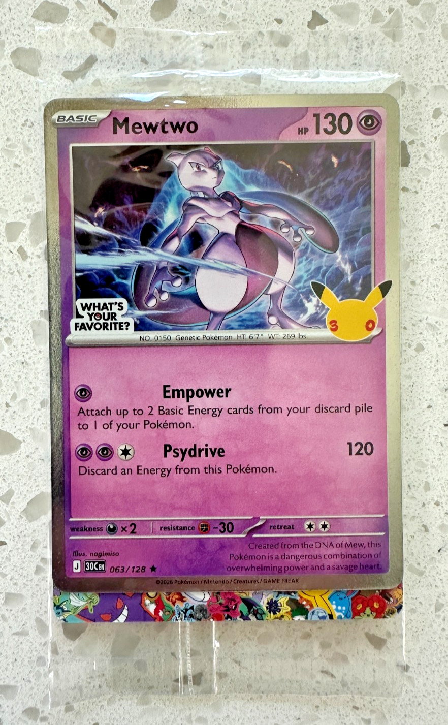 NEW/SEALED Mewtwo Promo with What's Your Favorite? and 30th Stamped
