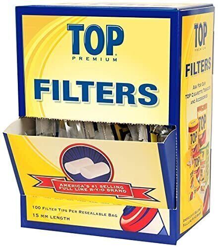 Box of Top 15mm Filter Tips - 100 Filters per Bag - 30 Bags