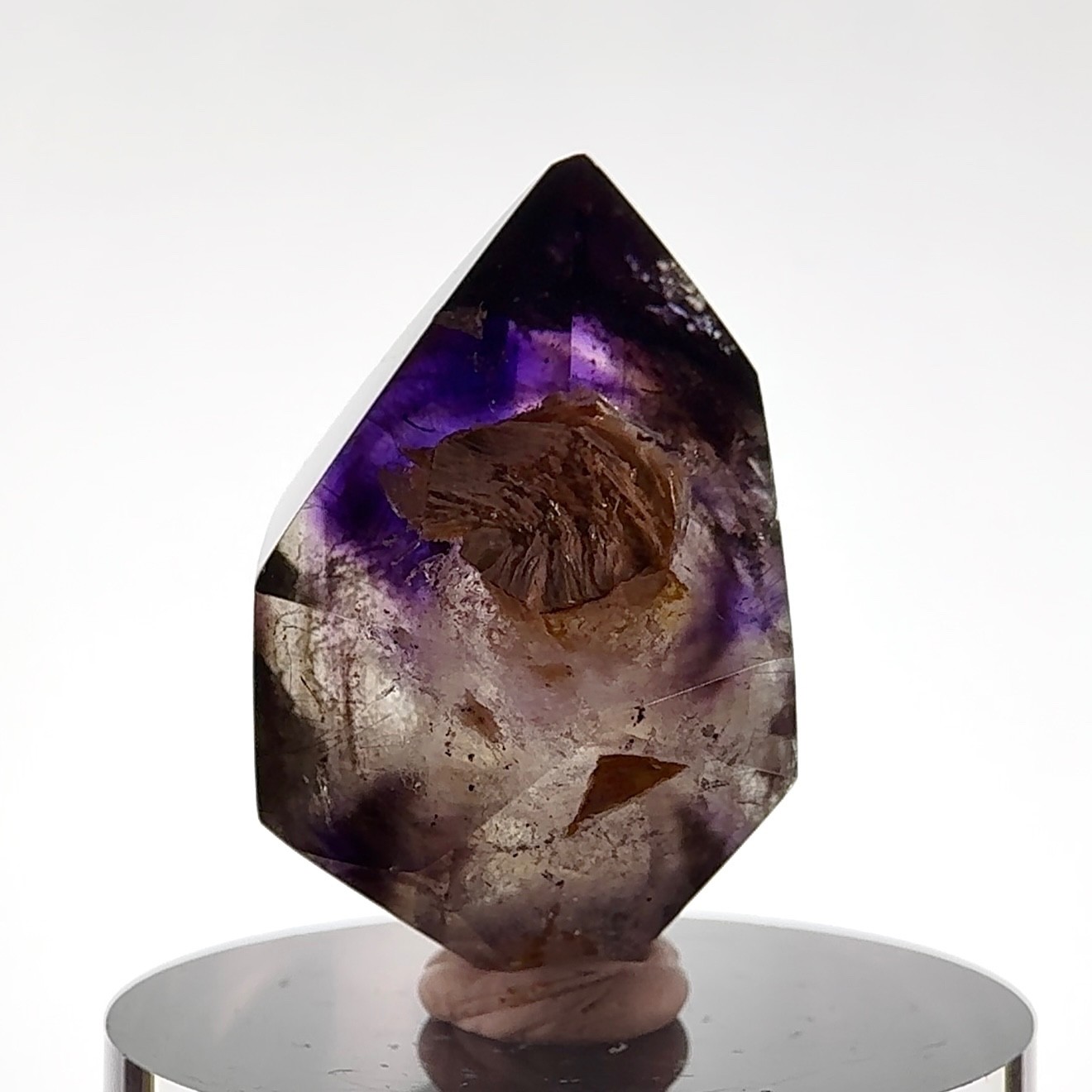 Moving Bubble RARE Grape Jelly Golden Healer Enhydro Amethyst w Muscovite Mica