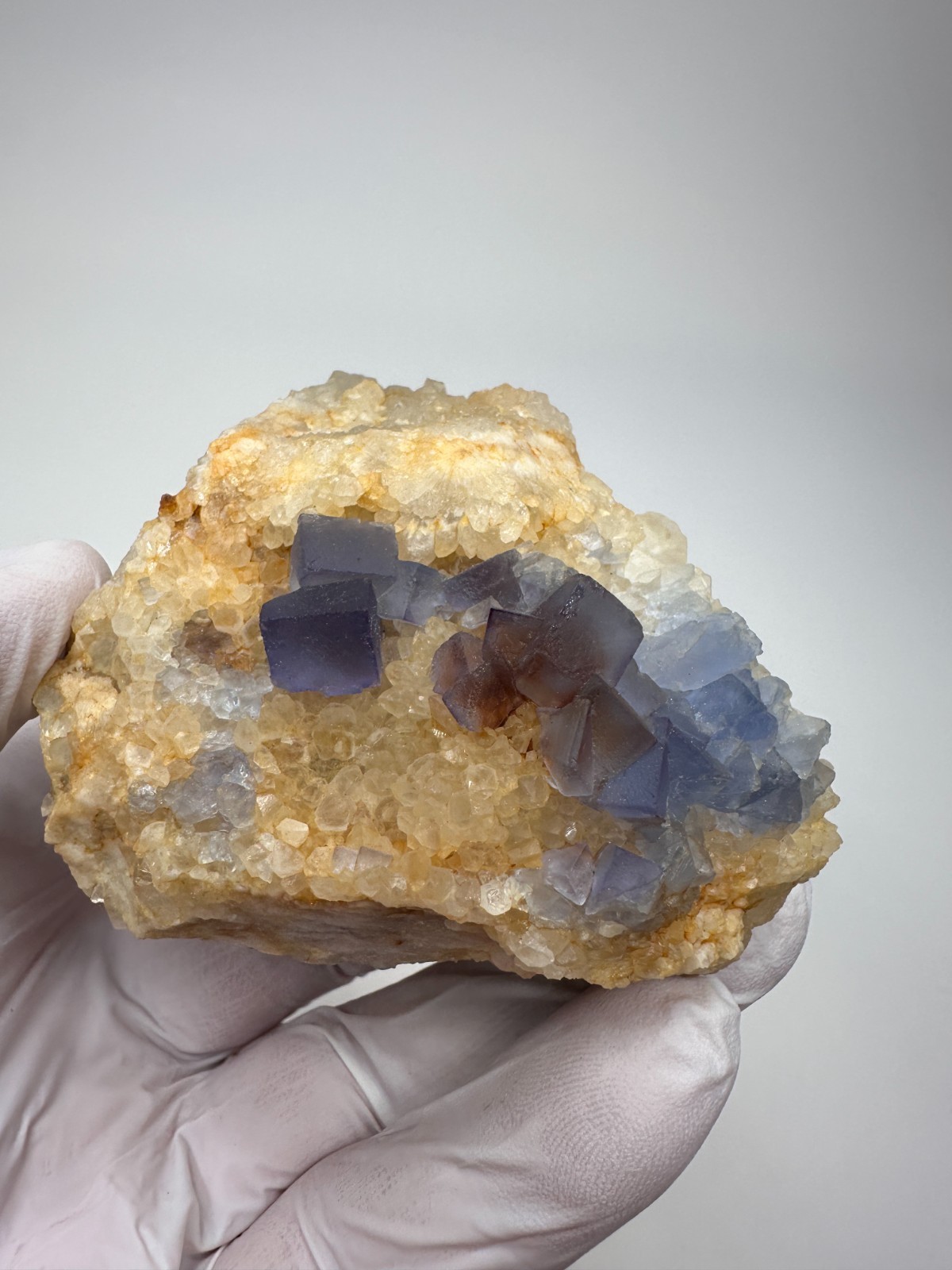 LARGE GEMMY Blue Fluorite & Quartz Crystal Specimen__Bingham , New Mexico