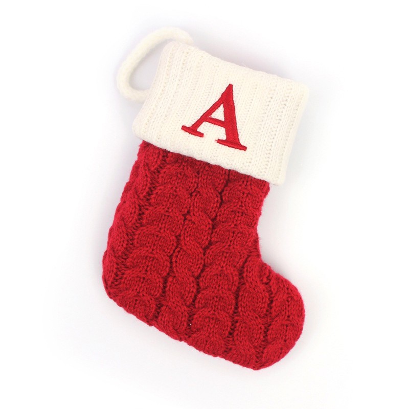 Christmas Stocking  Monogrammed Holiday Gift, Letter V, St. Nicholas