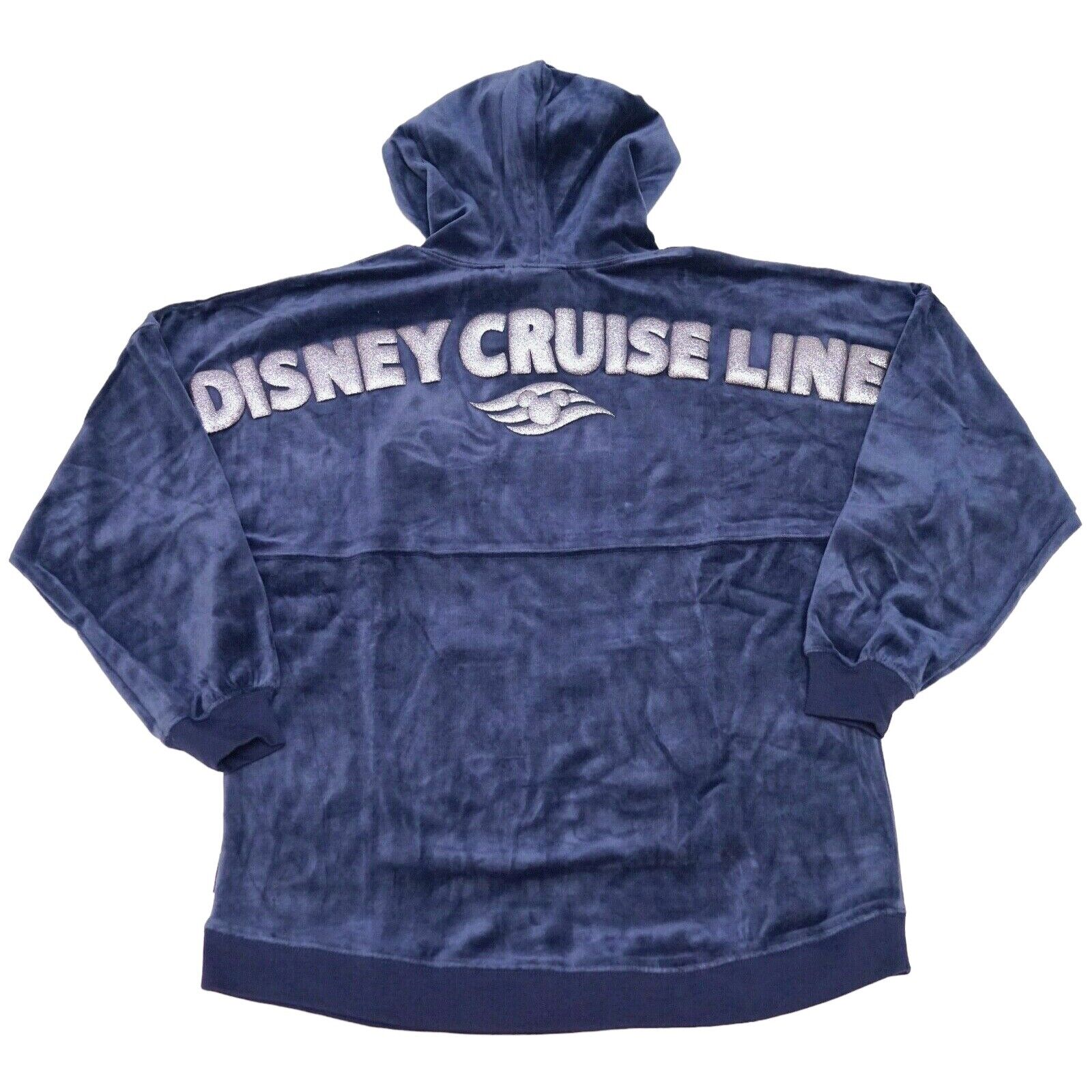 Disney Cruise Line DCL Navy & Silver Velour Hoodie Spirit Jersey S