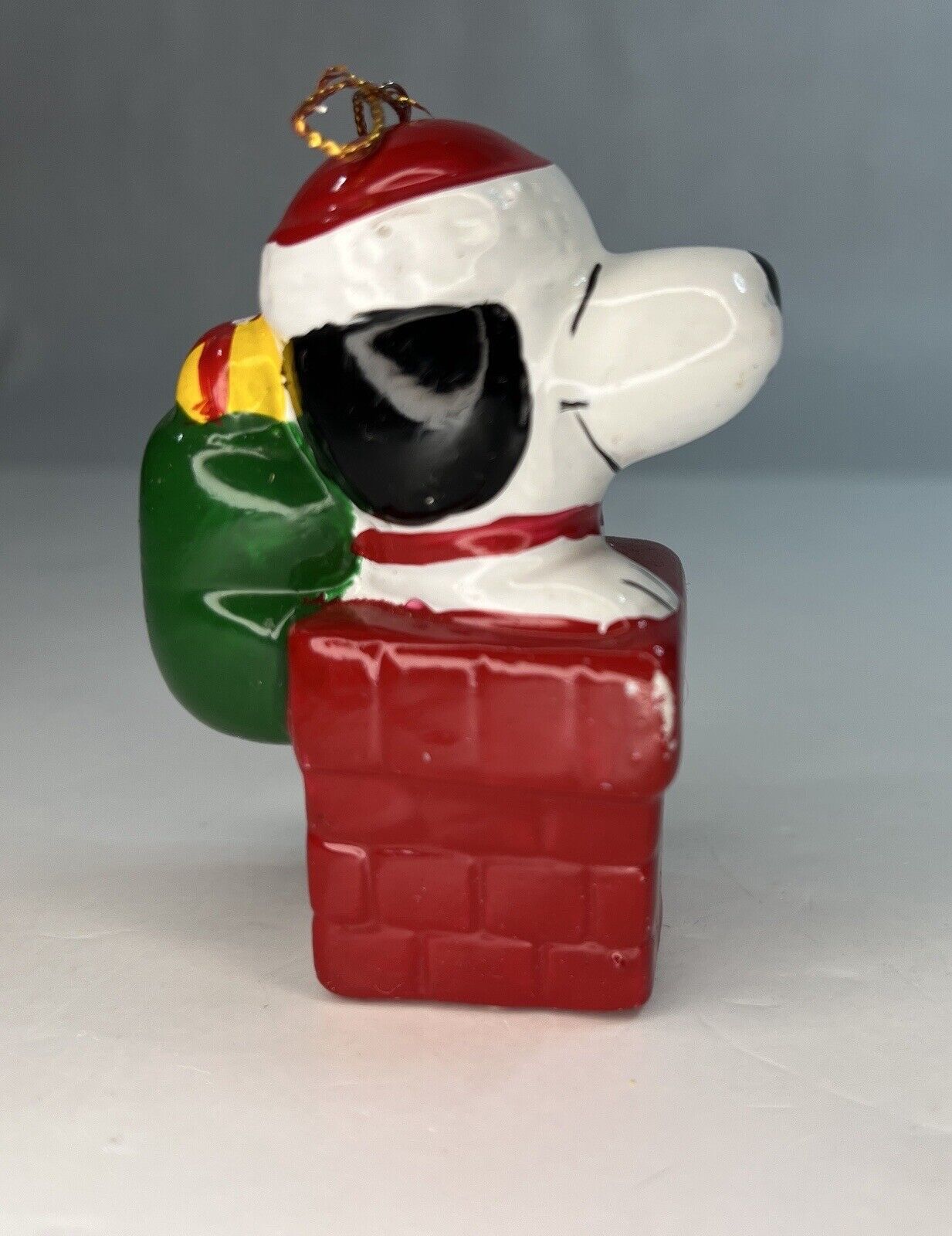 VTG Snoopy As Santa Claus Merry Christmas 1960’s Ornament Ceramic Chimney