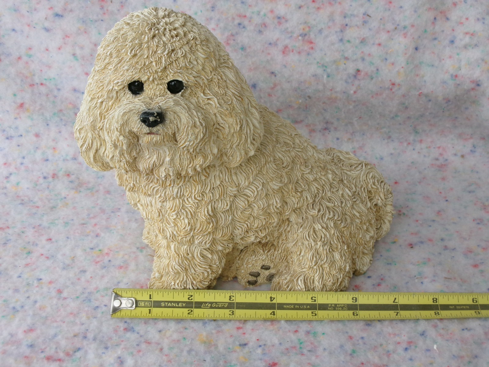 Bichon Frise Livingstone statue Used 1992 indoor outdoor resin made in china