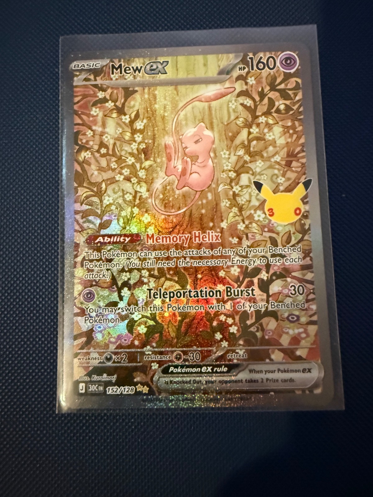 Pokemon Card Mew ex 152/128 SIR 30th Celebration Special Illustration Rare NM