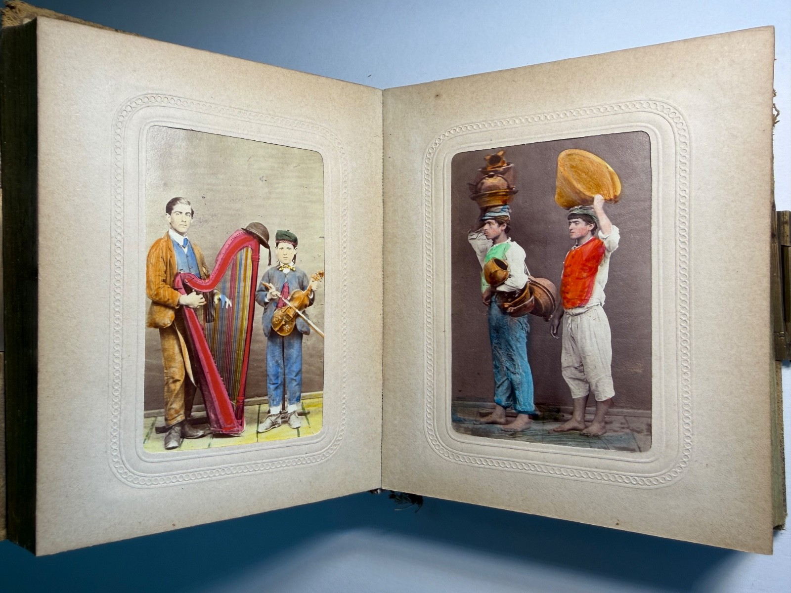 RARE 1860\'s HAND-COLORED ORIGINAL PHOTOGRAPH ALBUM OF NAPLES BY GIORGIO CONRAD