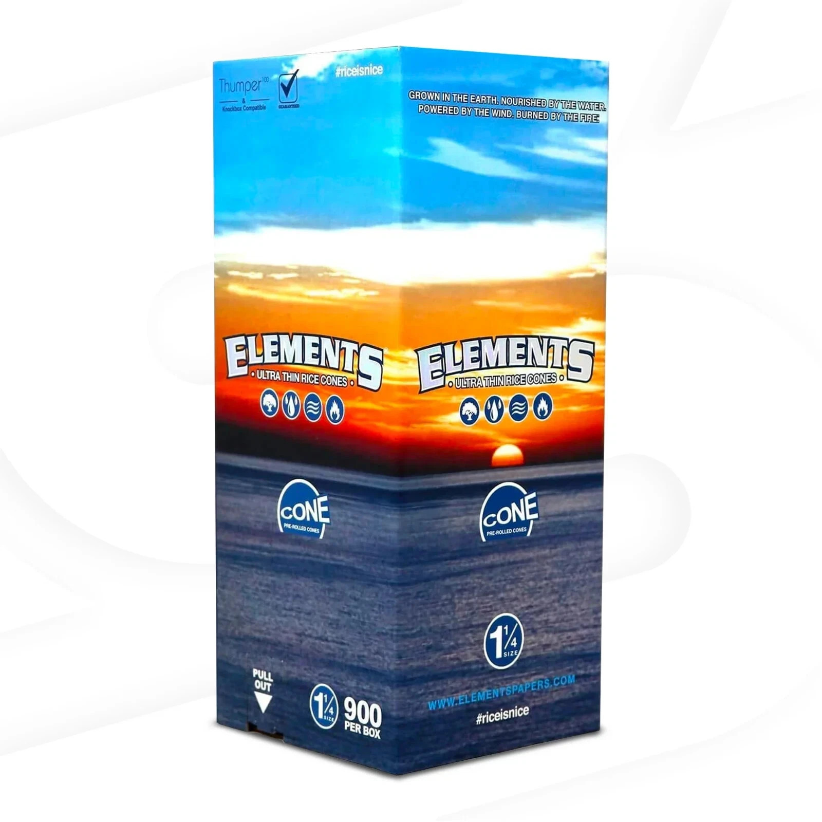 Elements 1 1/4 Cones | Bulk Box | 900 Cones - USA Elements 1 1/4 Cones | Bulk Box | 900 Cones - USA