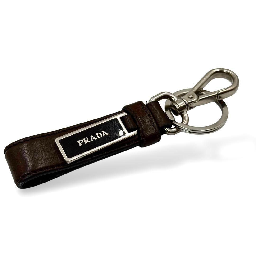PRADA Key Ring Key Holder Saffiano Leather