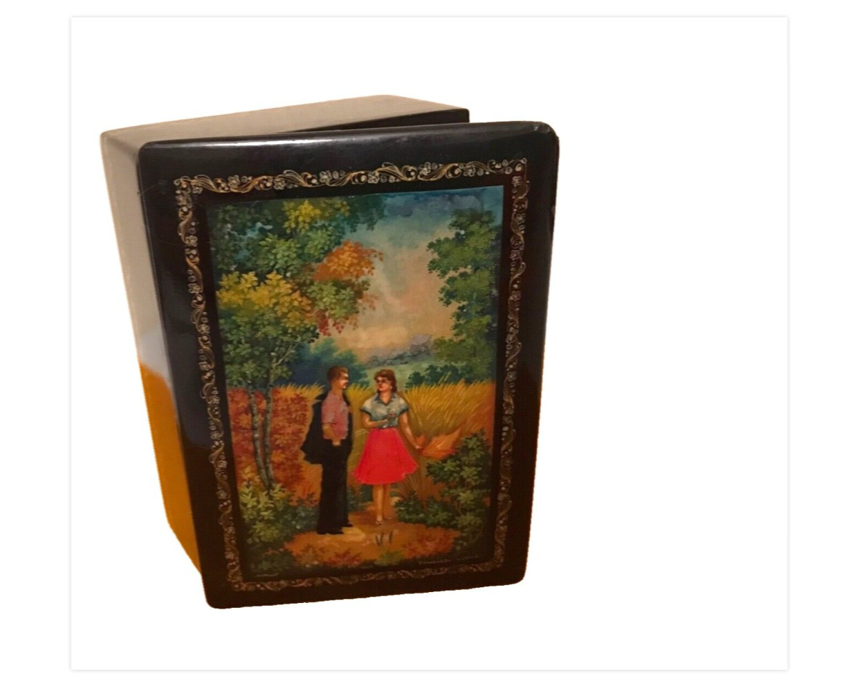 🔥RARE 1969 AGITLAK Soviet PROPAGANDA Russian lacquer Hand-painted box SMIRNOVA