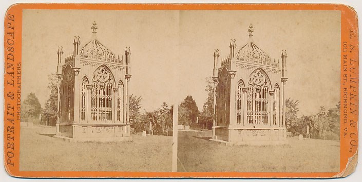 VIRGINIA STEREOVIEW - Richmond - James Monroe Tomb - ES Lumpkin 1870s