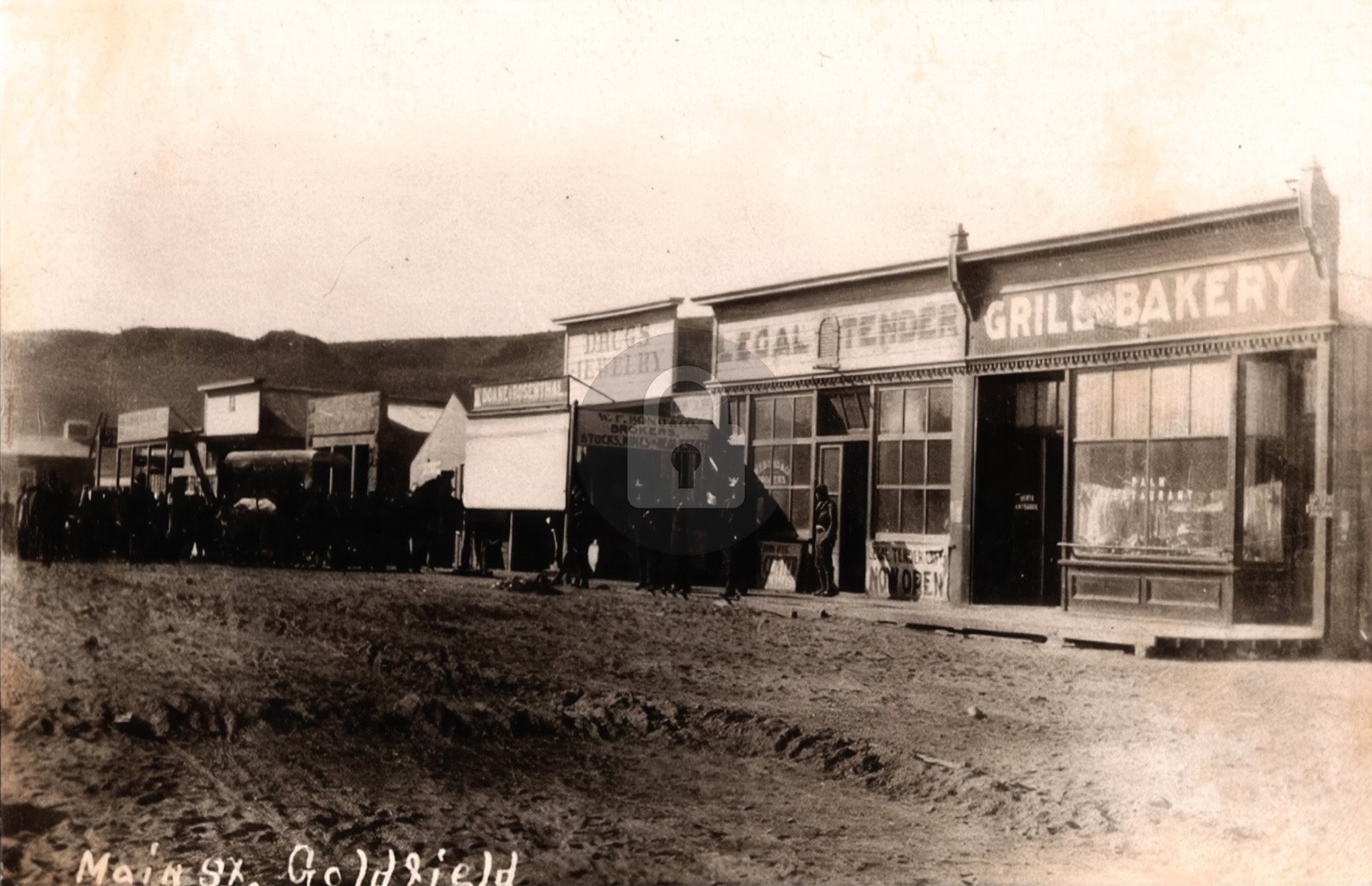 c1915 Main St Goldfield Nevada NV Street View EARLY RPPC Photo Postcard COPY
