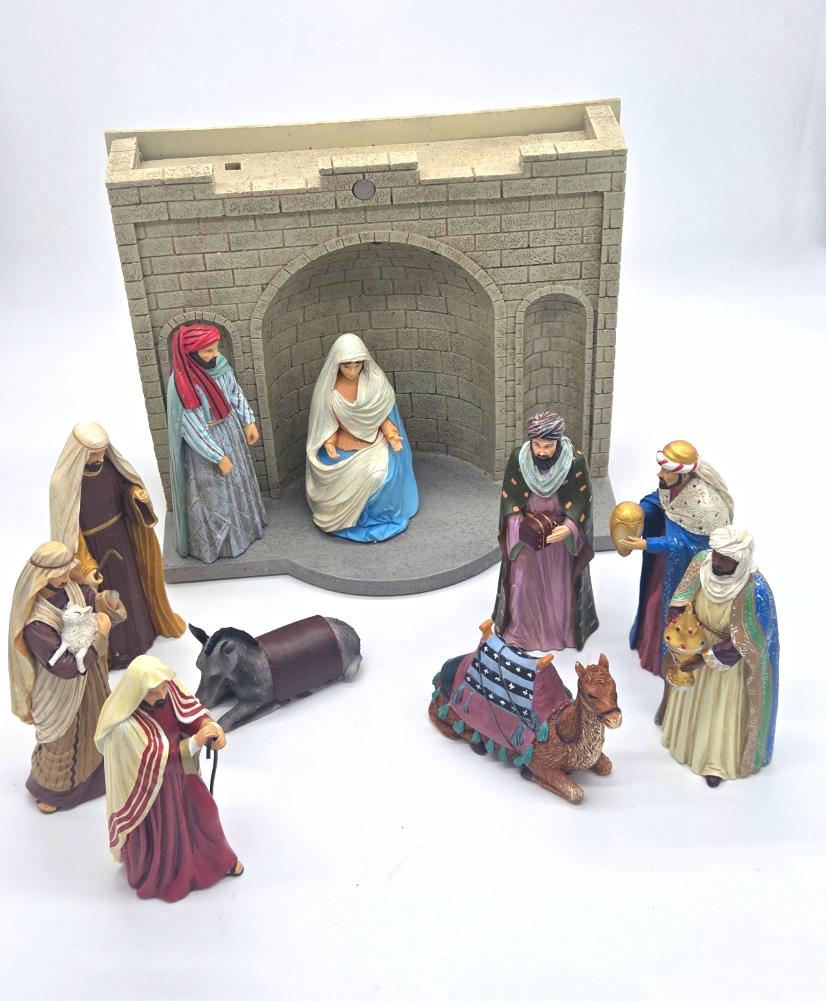 Hawthorne Village St Peter\'s Square Nativity Lot Vatican Stable Arch Fig As Is