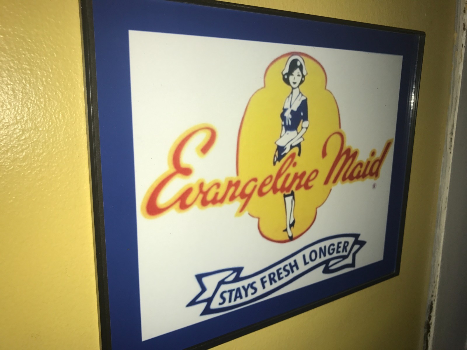 Evangeline Maid New Orleans Bread Bakery Kitchen Diner Framed Advertising Sign