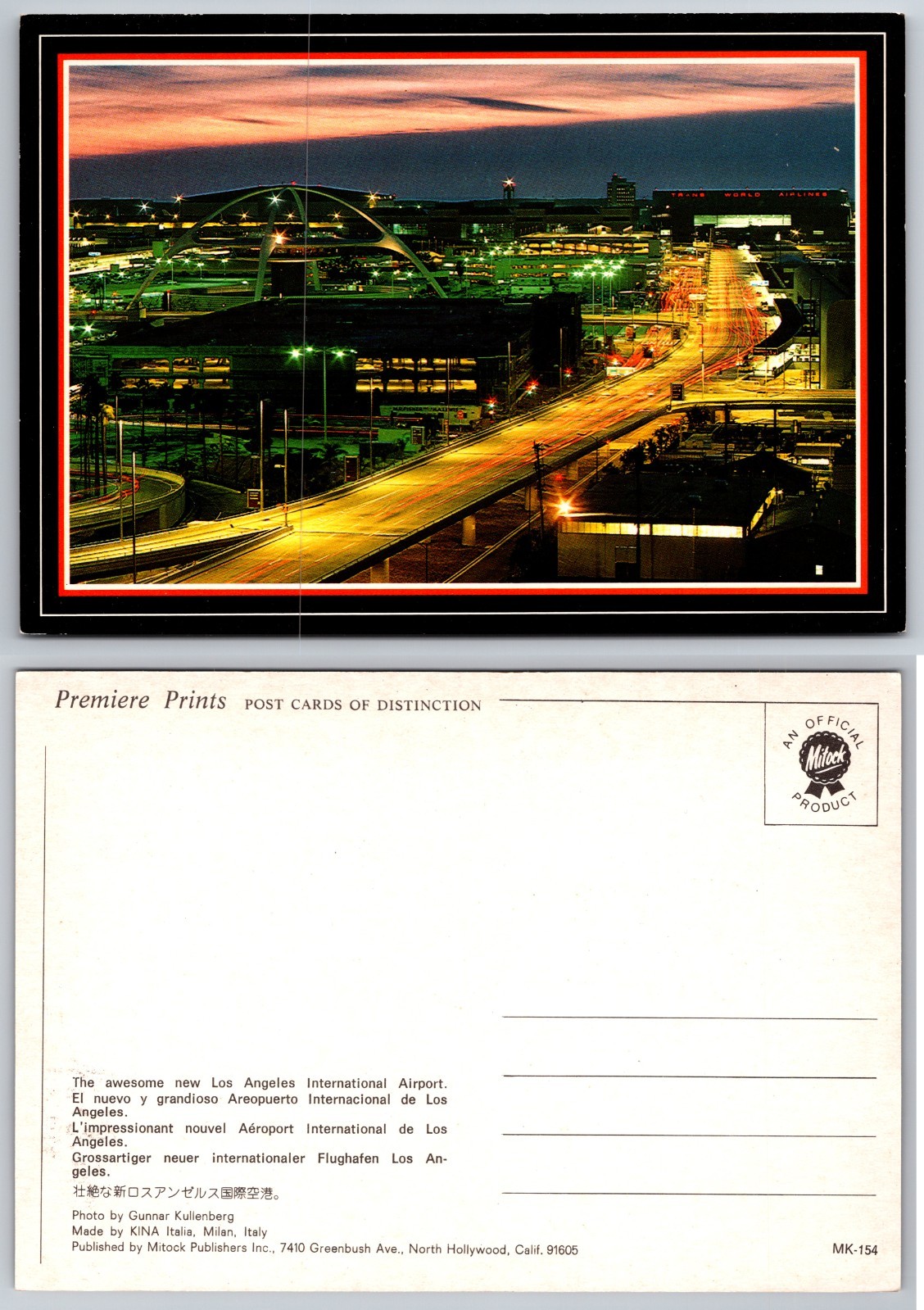 Continental Los Angeles International Airport Postcard